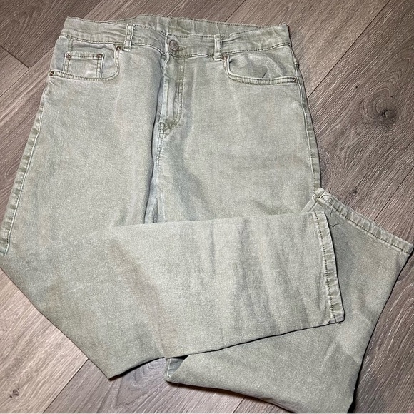 Zara Youth Junior Size Small 13-14 Green Denim Straight Leg - Picture 1 of 11